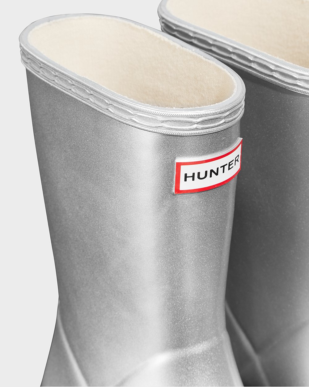 Kids Rain Boots - Hunter Original First Classic Metallic (69FZKYILW) - Silver